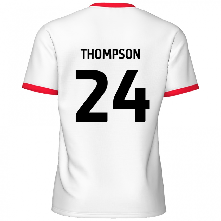 Niño Camiseta Ben Thompson #24 Blanco Rojo 1ª Equipación 2024/25 La Camisa Perú