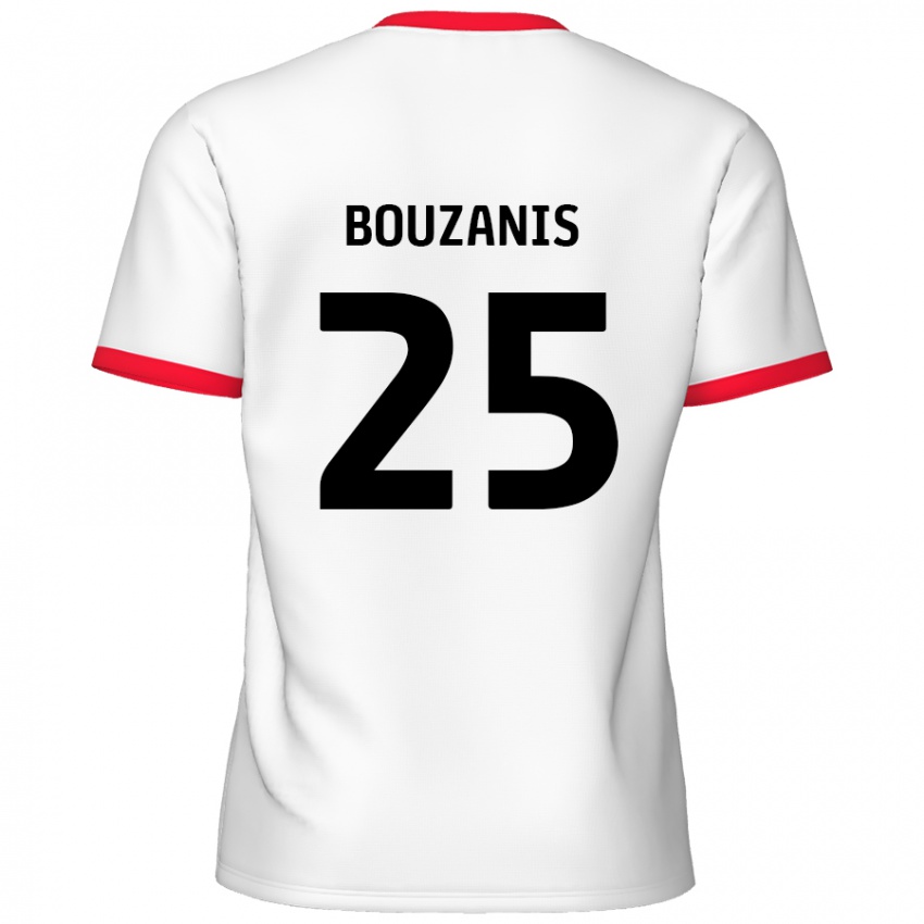 Niño Camiseta Dean Bouzanis #25 Blanco Rojo 1ª Equipación 2024/25 La Camisa Perú