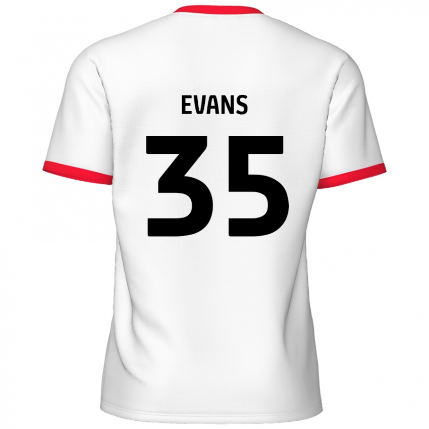 Niño Camiseta Makise Evans #35 Blanco Rojo 1ª Equipación 2024/25 La Camisa Perú