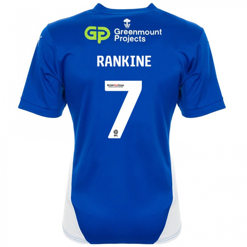 Niño Camiseta Dion Rankine #7 Azul Blanco 1ª Equipación 2024/25 La Camisa Perú