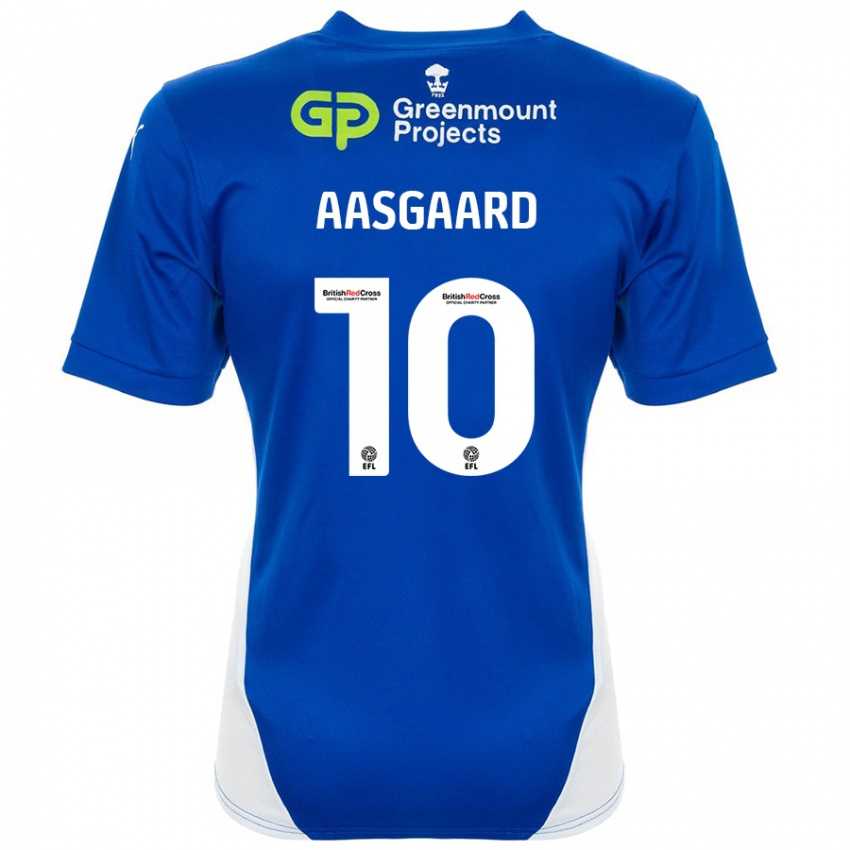 Niño Camiseta Thelo Aasgaard #10 Azul Blanco 1ª Equipación 2024/25 La Camisa Perú