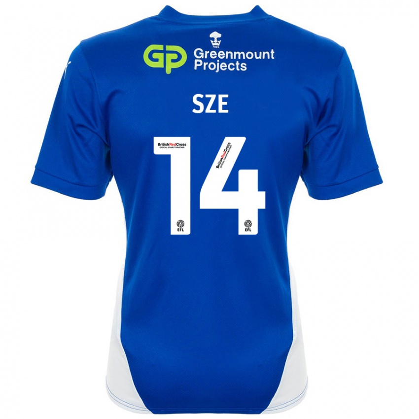 Niño Camiseta Chris Sze #14 Azul Blanco 1ª Equipación 2024/25 La Camisa Perú