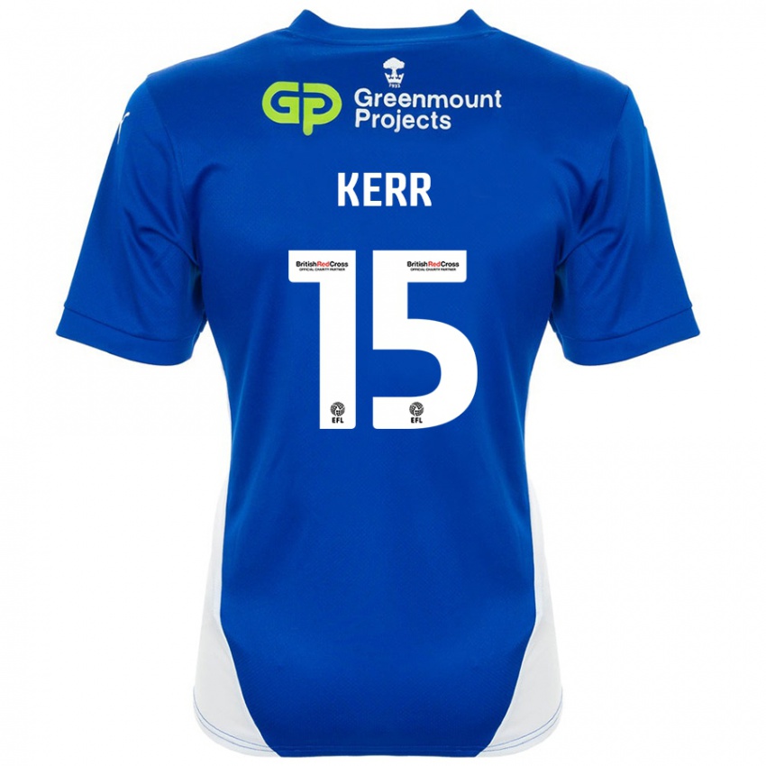 Niño Camiseta Jason Kerr #15 Azul Blanco 1ª Equipación 2024/25 La Camisa Perú