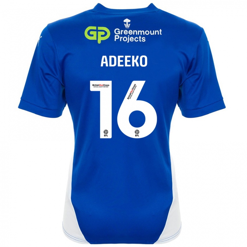 Niño Camiseta Baba Adeeko #16 Azul Blanco 1ª Equipación 2024/25 La Camisa Perú