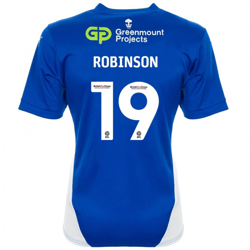 Niño Camiseta Luke Robinson #19 Azul Blanco 1ª Equipación 2024/25 La Camisa Perú