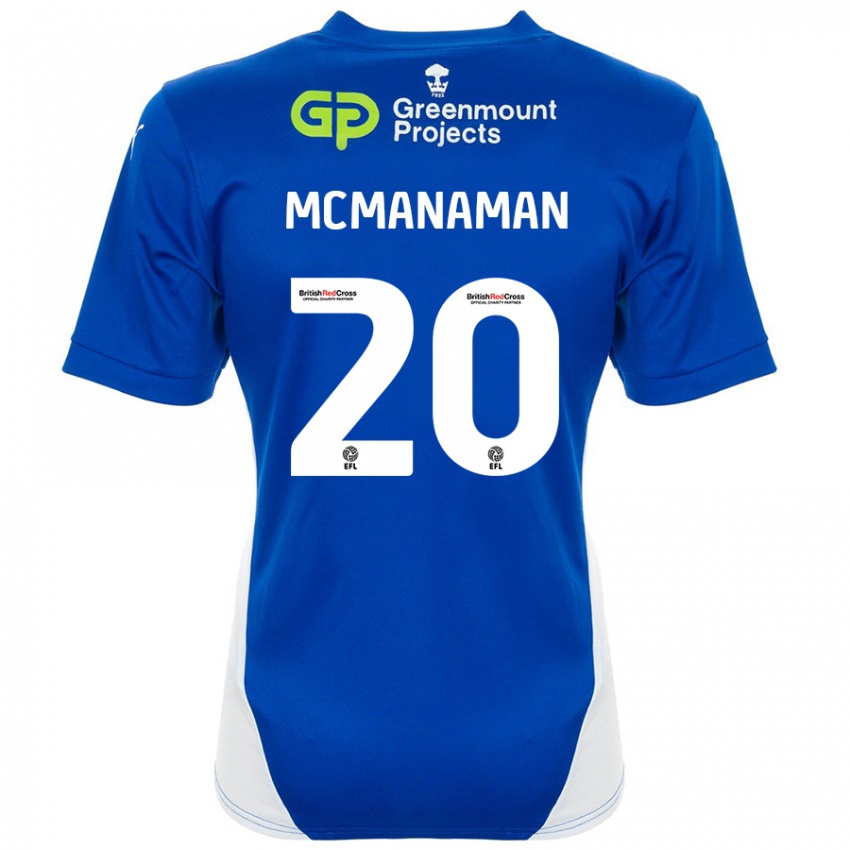 Niño Camiseta Callum Mcmanaman #20 Azul Blanco 1ª Equipación 2024/25 La Camisa Perú