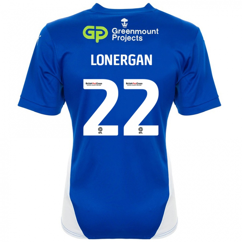 Niño Camiseta Andy Lonergan #22 Azul Blanco 1ª Equipación 2024/25 La Camisa Perú