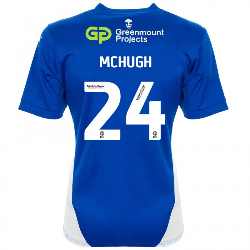 Niño Camiseta Harry Mchugh #24 Azul Blanco 1ª Equipación 2024/25 La Camisa Perú