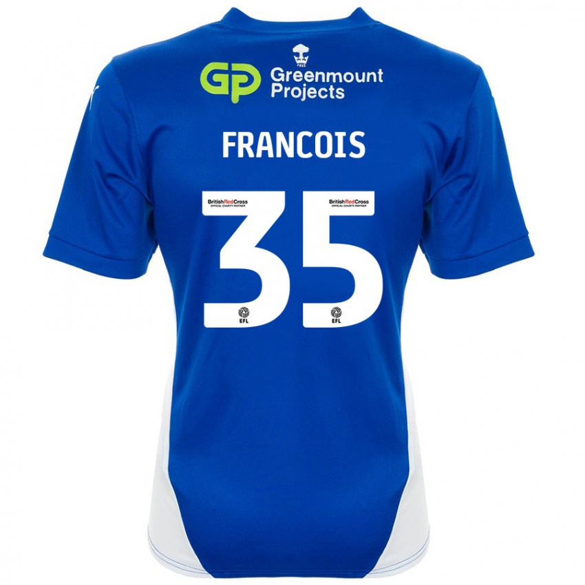 Niño Camiseta Tyrese Francois #35 Azul Blanco 1ª Equipación 2024/25 La Camisa Perú