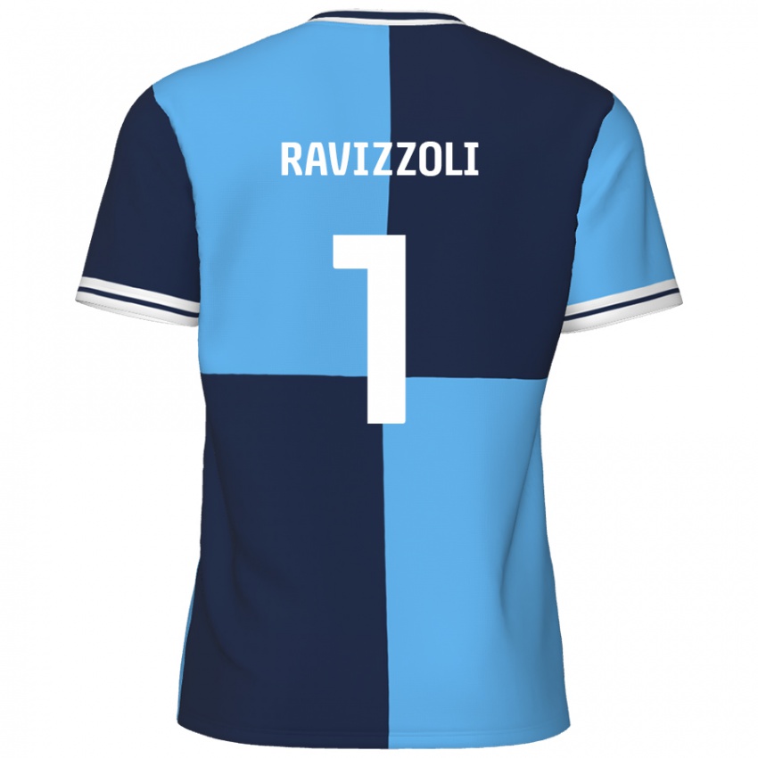 Niño Camiseta Franco Ravizzoli #1 Azul Cielo Azul Oscuro 1ª Equipación 2024/25 La Camisa Perú