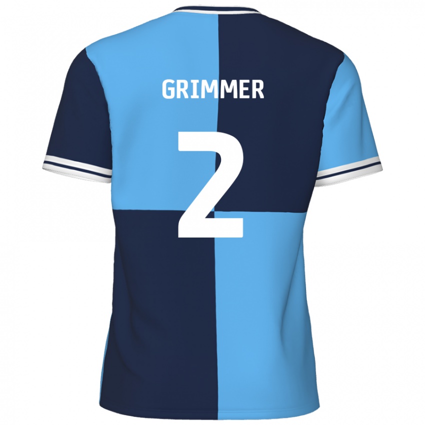 Niño Camiseta Jack Grimmer #2 Azul Cielo Azul Oscuro 1ª Equipación 2024/25 La Camisa Perú