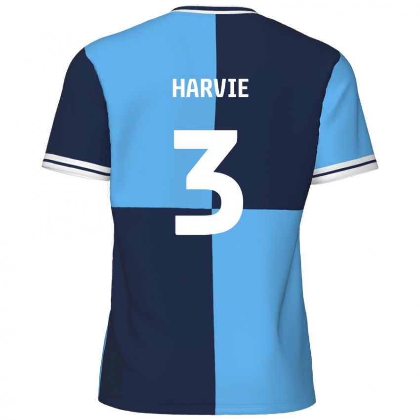 Niño Camiseta Daniel Harvie #3 Azul Cielo Azul Oscuro 1ª Equipación 2024/25 La Camisa Perú