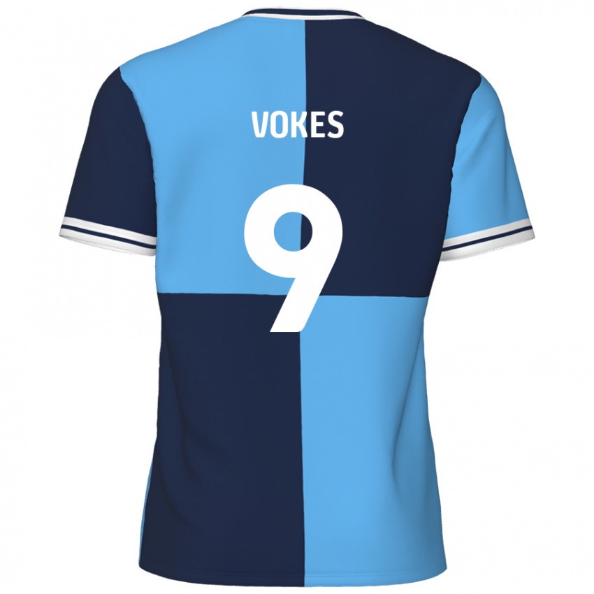 Niño Camiseta Sam Vokes #9 Azul Cielo Azul Oscuro 1ª Equipación 2024/25 La Camisa Perú