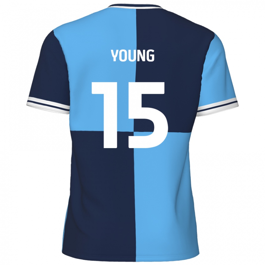 Niño Camiseta Jack Young #15 Azul Cielo Azul Oscuro 1ª Equipación 2024/25 La Camisa Perú