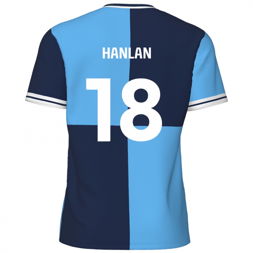 Niño Camiseta Brandon Hanlan #18 Azul Cielo Azul Oscuro 1ª Equipación 2024/25 La Camisa Perú