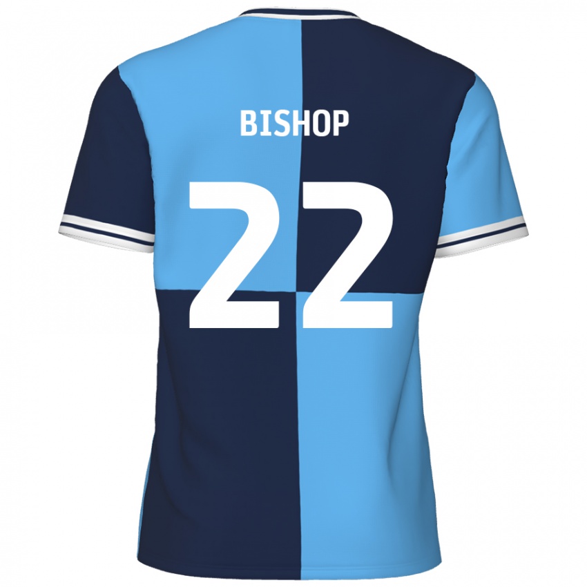 Niño Camiseta Nathan Bishop #22 Azul Cielo Azul Oscuro 1ª Equipación 2024/25 La Camisa Perú