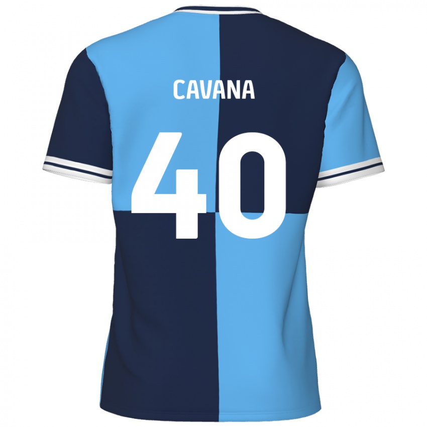 Niño Camiseta Max Cavana #40 Azul Cielo Azul Oscuro 1ª Equipación 2024/25 La Camisa Perú