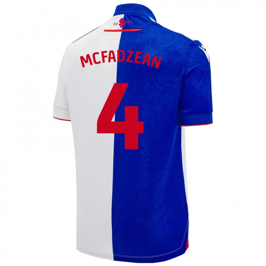 Niño Camiseta Kyle Mcfadzean #4 Azul Cielo Blanco 1ª Equipación 2024/25 La Camisa Perú