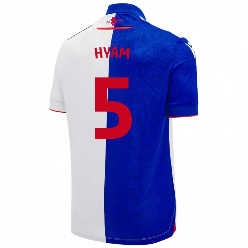 Niño Camiseta Dominic Hyam #5 Azul Cielo Blanco 1ª Equipación 2024/25 La Camisa Perú