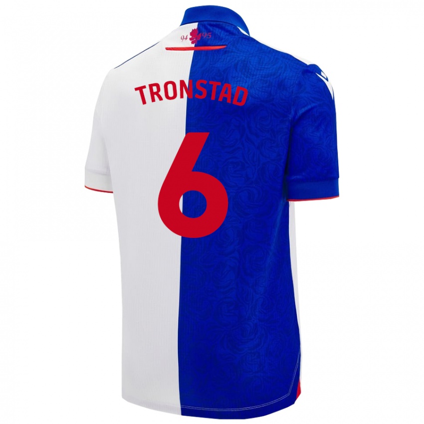 Niño Camiseta Sondre Tronstad #6 Azul Cielo Blanco 1ª Equipación 2024/25 La Camisa Perú