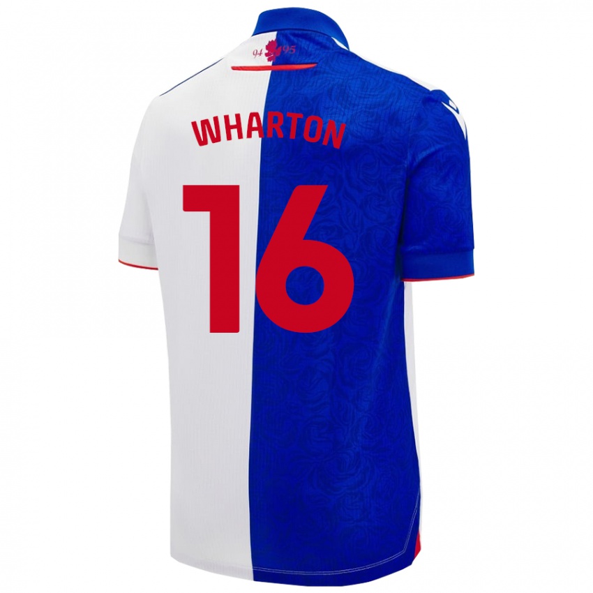 Niño Camiseta Scott Wharton #16 Azul Cielo Blanco 1ª Equipación 2024/25 La Camisa Perú