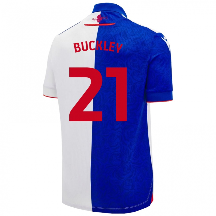 Niño Camiseta John Buckley #21 Azul Cielo Blanco 1ª Equipación 2024/25 La Camisa Perú