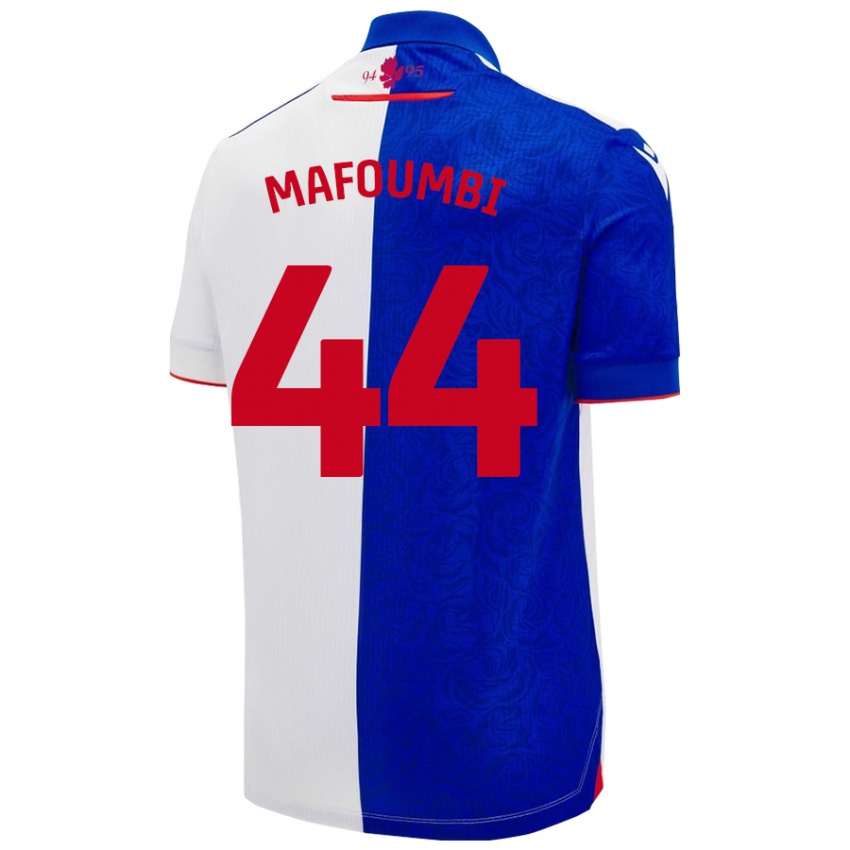 Niño Camiseta Exaucé Mafoumbi #44 Azul Cielo Blanco 1ª Equipación 2024/25 La Camisa Perú