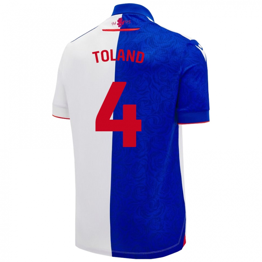 Niño Camiseta Tyler Toland #4 Azul Cielo Blanco 1ª Equipación 2024/25 La Camisa Perú