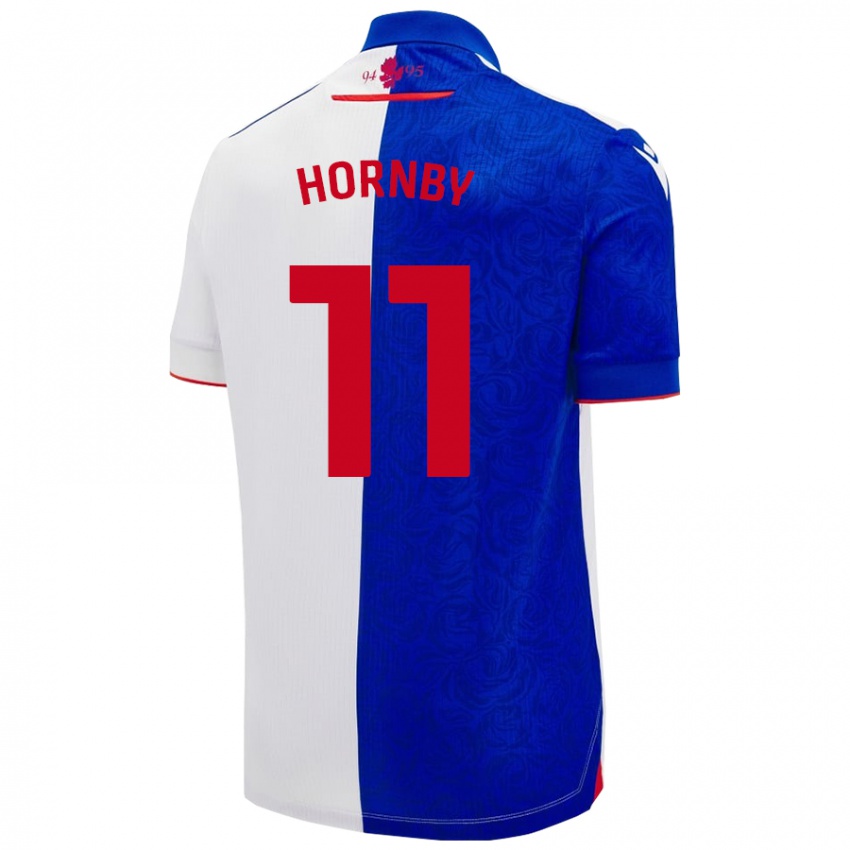 Niño Camiseta Megan Hornby #11 Azul Cielo Blanco 1ª Equipación 2024/25 La Camisa Perú