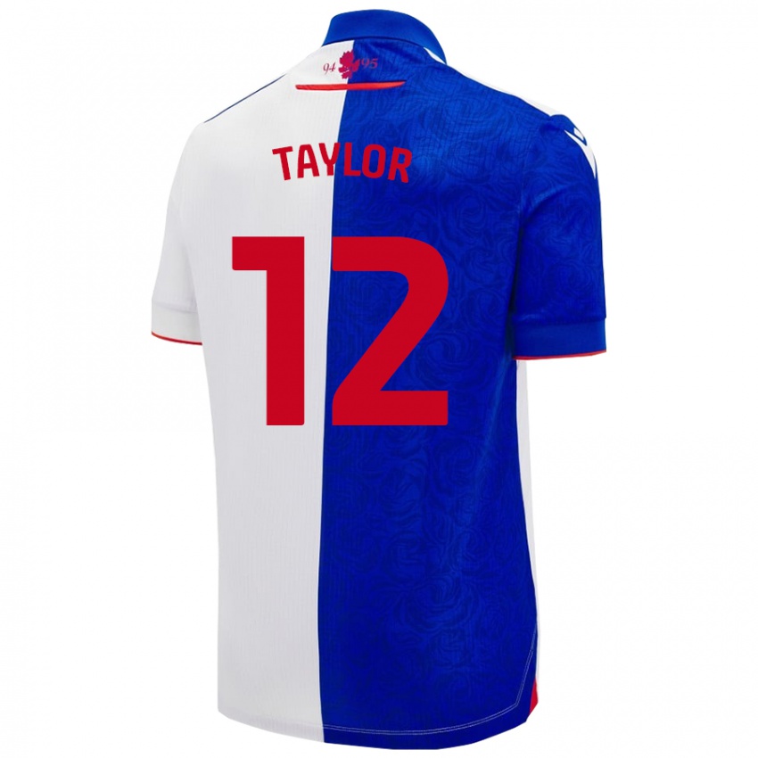 Niño Camiseta Emma Taylor #12 Azul Cielo Blanco 1ª Equipación 2024/25 La Camisa Perú