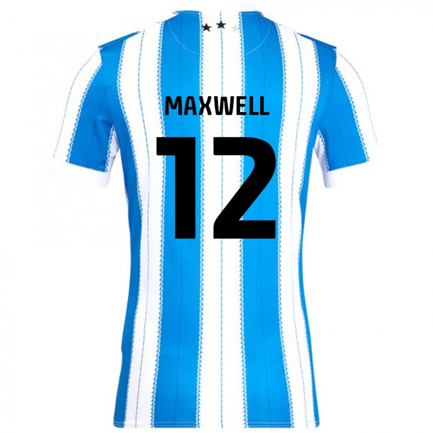 Niño Camiseta Chris Maxwell #12 Azul Blanco 1ª Equipación 2024/25 La Camisa Perú