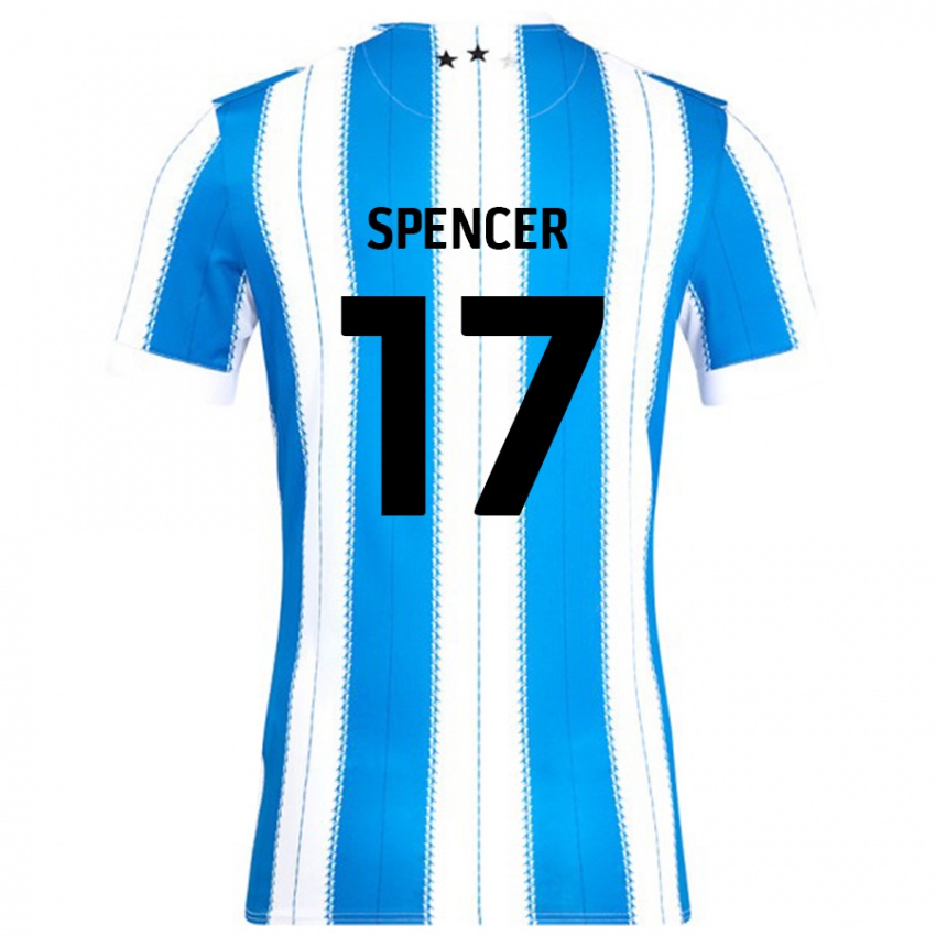 Niño Camiseta Brodie Spencer #17 Azul Blanco 1ª Equipación 2024/25 La Camisa Perú