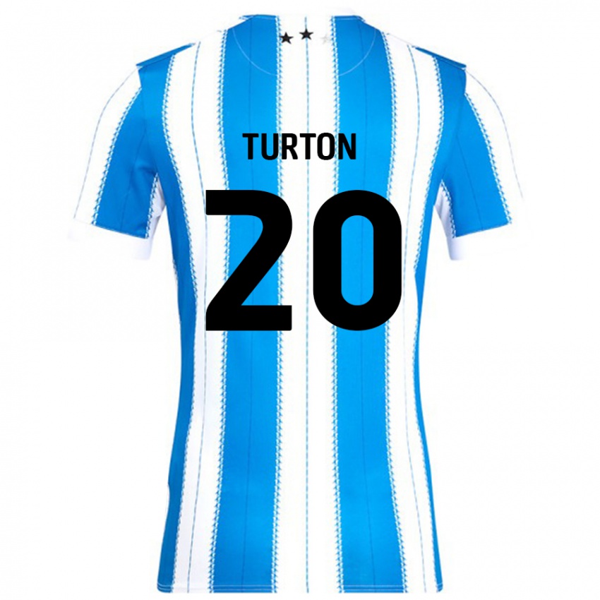 Niño Camiseta Ollie Turton #20 Azul Blanco 1ª Equipación 2024/25 La Camisa Perú