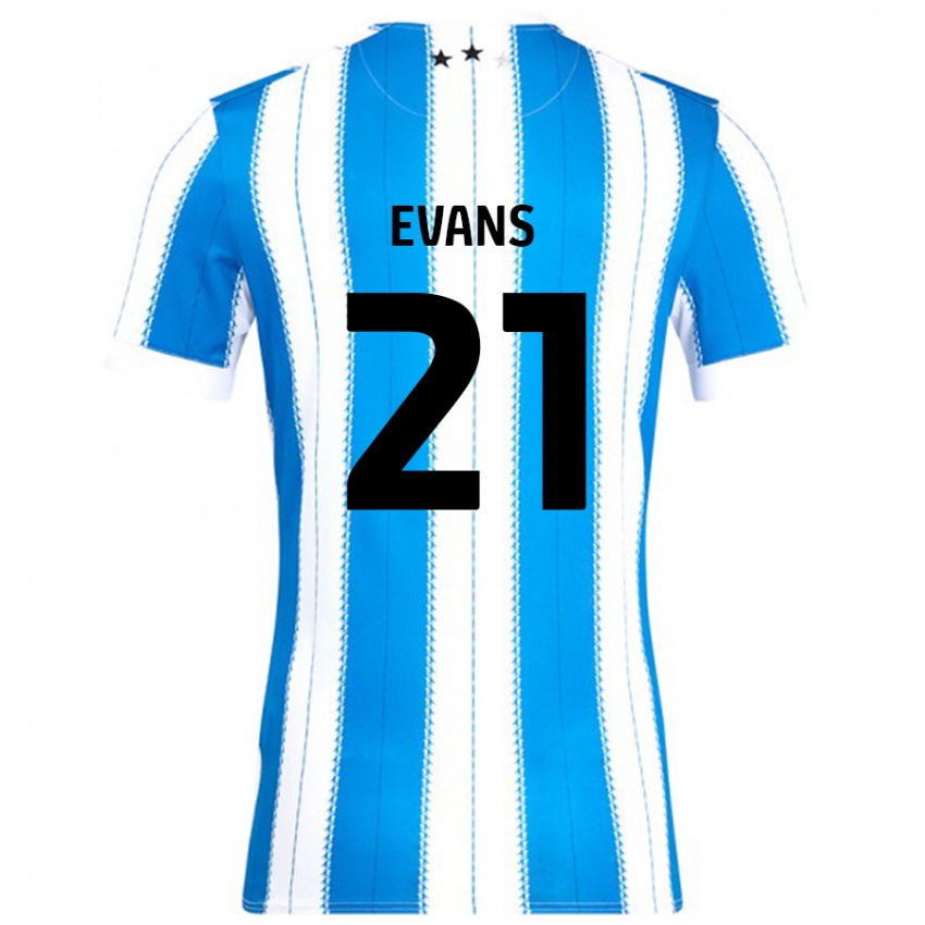 Niño Camiseta Antony Evans #21 Azul Blanco 1ª Equipación 2024/25 La Camisa Perú