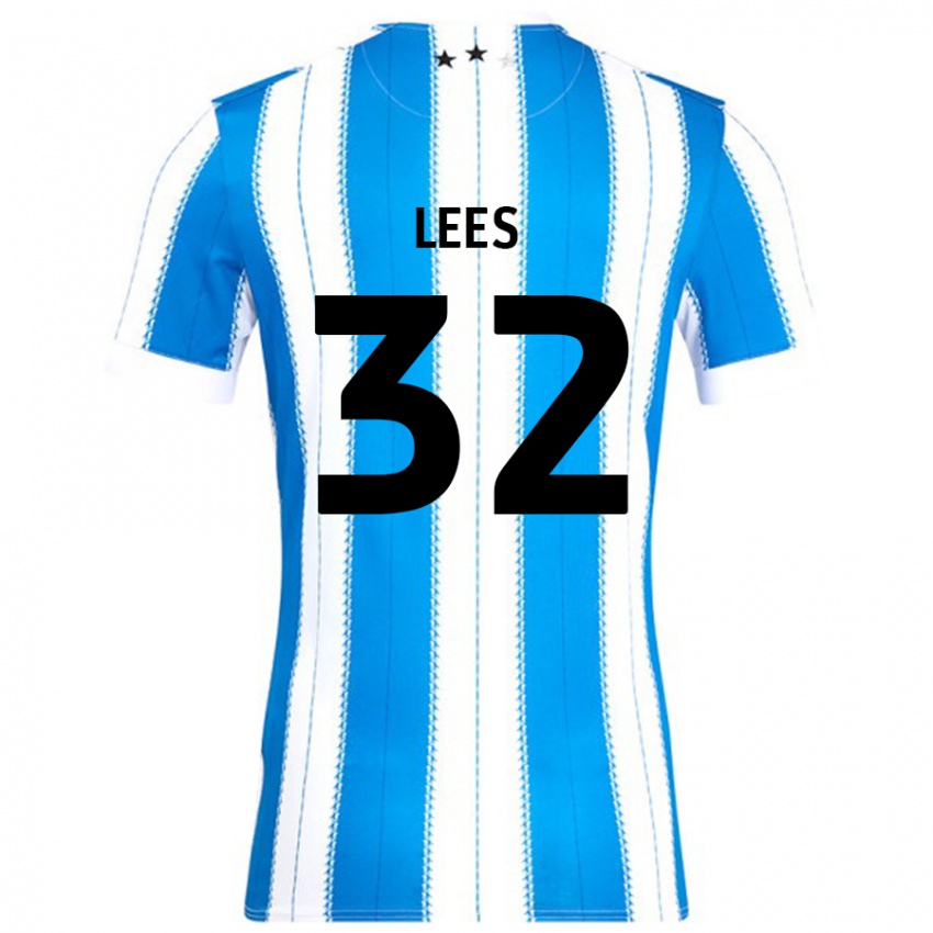 Niño Camiseta Tom Lees #32 Azul Blanco 1ª Equipación 2024/25 La Camisa Perú