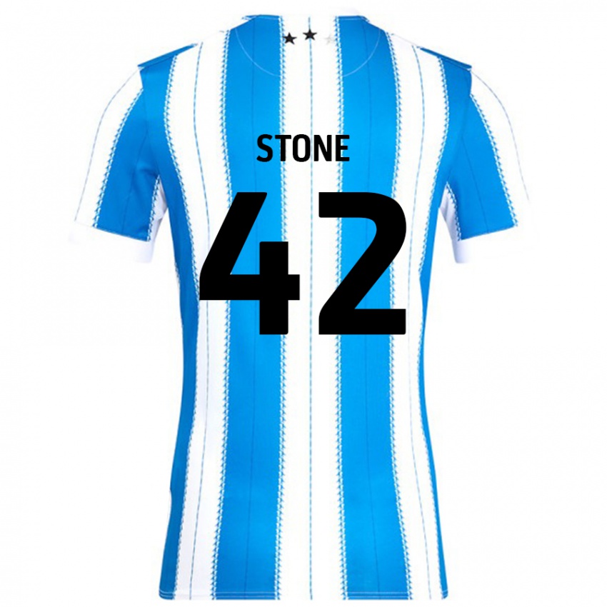 Niño Camiseta Michael Stone #42 Azul Blanco 1ª Equipación 2024/25 La Camisa Perú