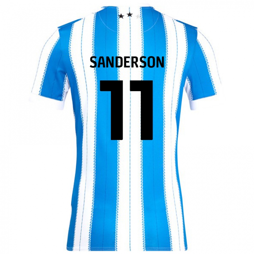 Niño Camiseta Brittany Sanderson #11 Azul Blanco 1ª Equipación 2024/25 La Camisa Perú