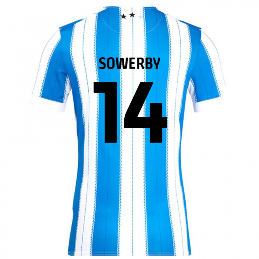 Niño Camiseta Lucy Sowerby #14 Azul Blanco 1ª Equipación 2024/25 La Camisa Perú