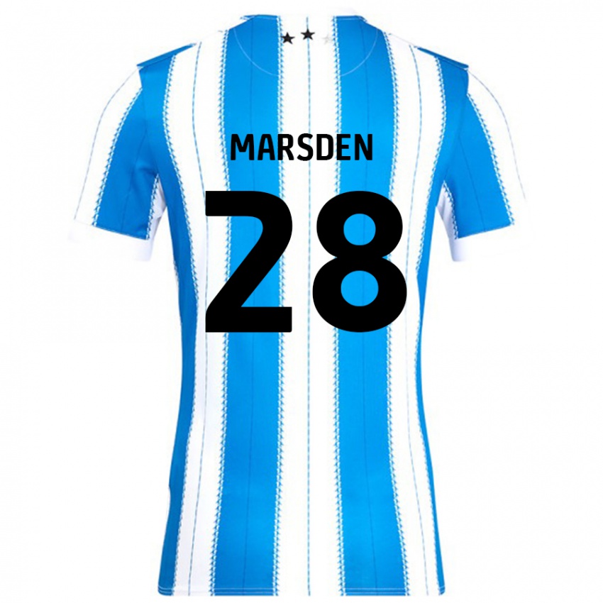 Niño Camiseta Brooke Marsden #28 Azul Blanco 1ª Equipación 2024/25 La Camisa Perú