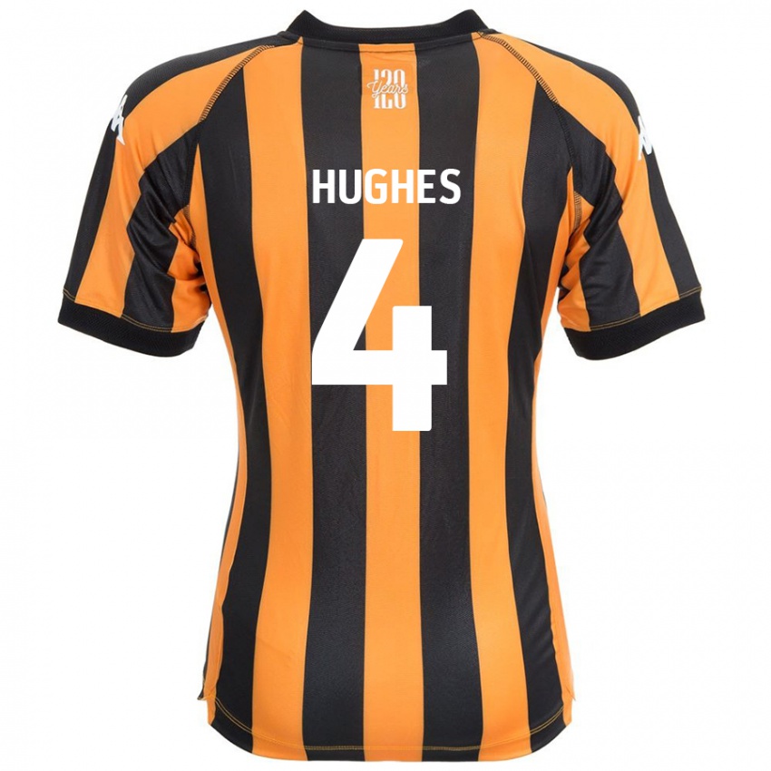 Niño Camiseta Charlie Hughes #4 Negro Ámbar 1ª Equipación 2024/25 La Camisa Perú