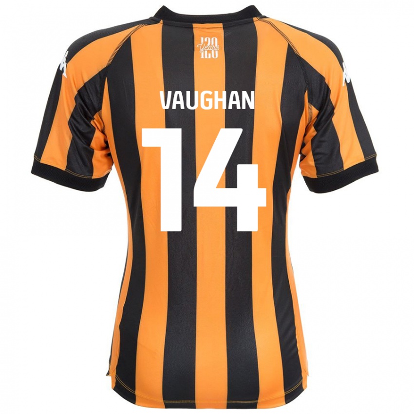 Niño Camiseta Harry Vaughan #14 Negro Ámbar 1ª Equipación 2024/25 La Camisa Perú