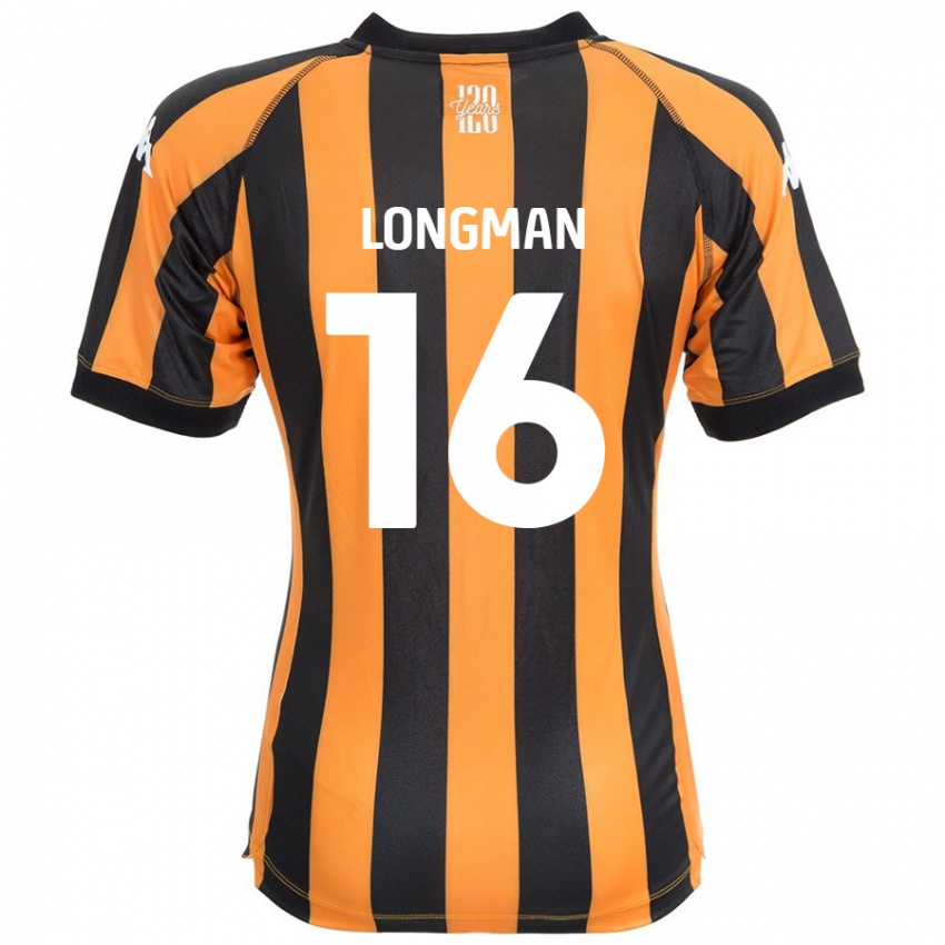 Niño Camiseta Ryan Longman #16 Negro Ámbar 1ª Equipación 2024/25 La Camisa Perú