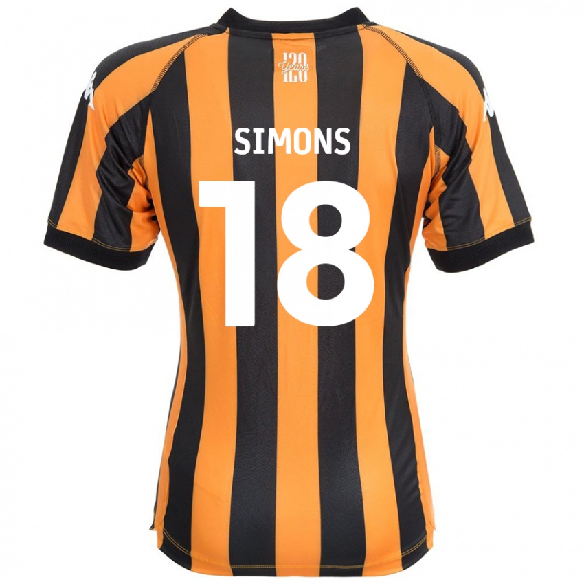 Niño Camiseta Xavier Simons #18 Negro Ámbar 1ª Equipación 2024/25 La Camisa Perú