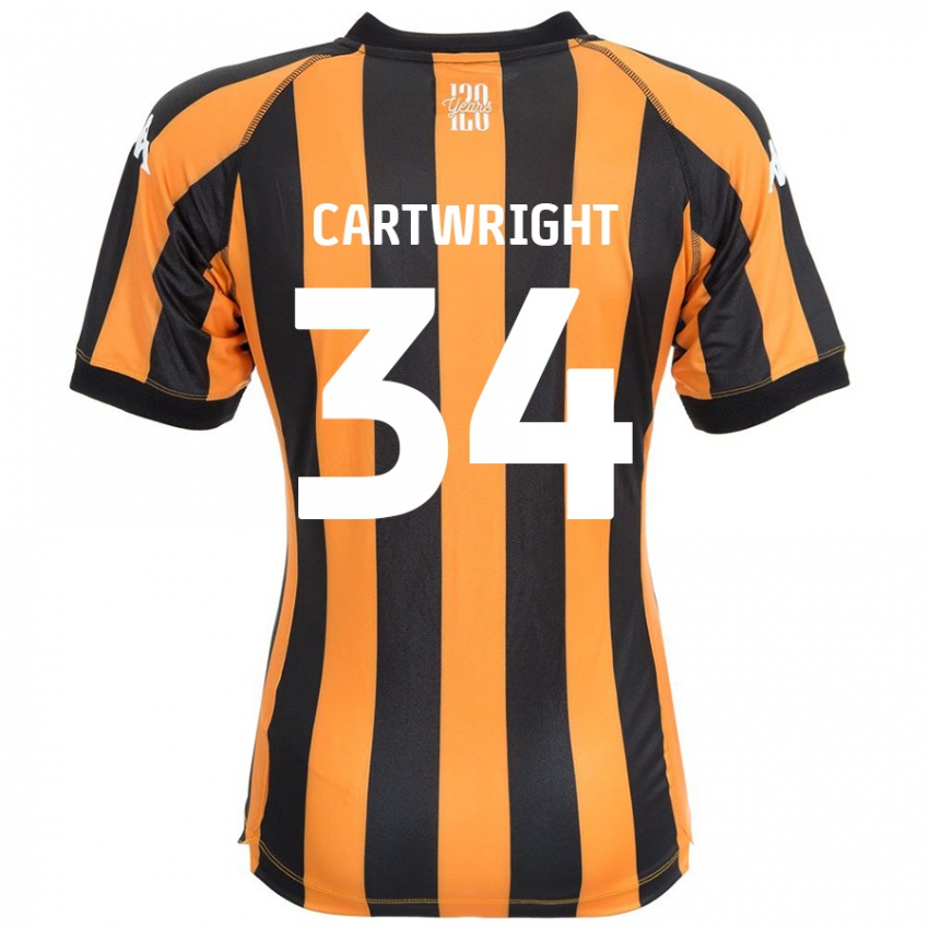 Niño Camiseta Harvey Cartwright #34 Negro Ámbar 1ª Equipación 2024/25 La Camisa Perú