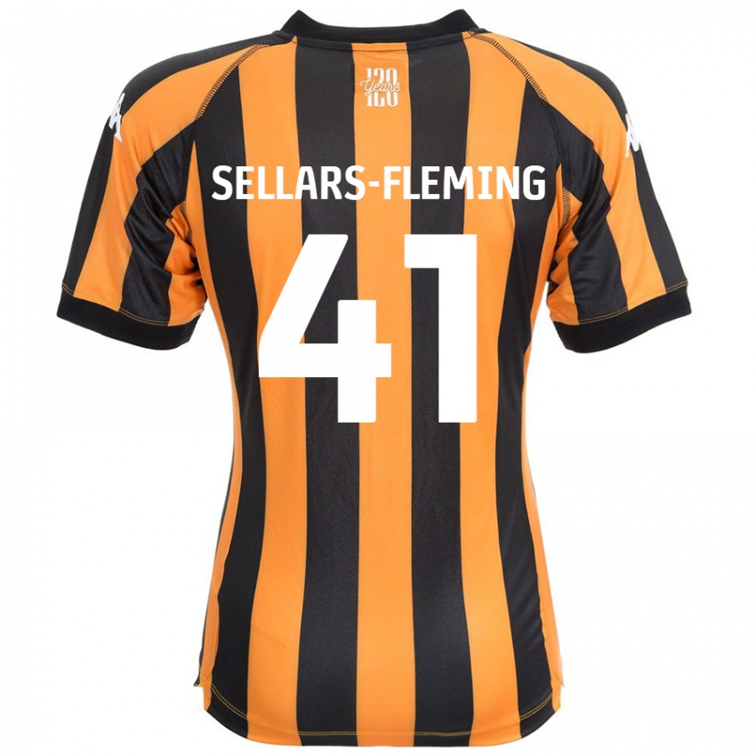 Niño Camiseta Tyrell Sellars-Fleming #41 Negro Ámbar 1ª Equipación 2024/25 La Camisa Perú