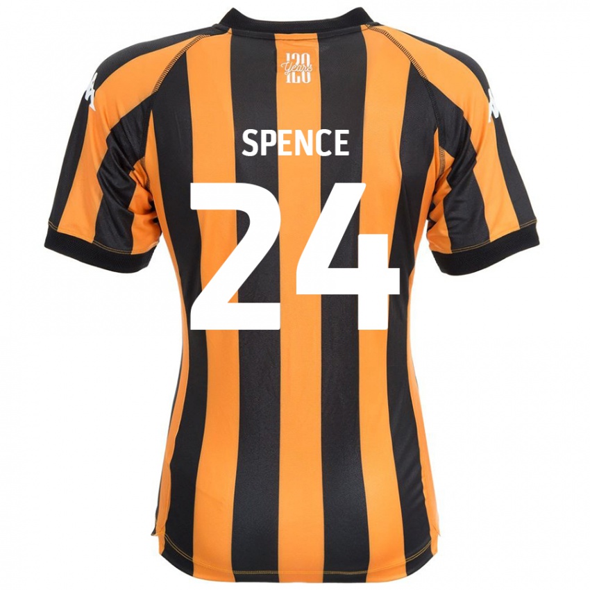 Niño Camiseta Emily Spence #24 Negro Ámbar 1ª Equipación 2024/25 La Camisa Perú