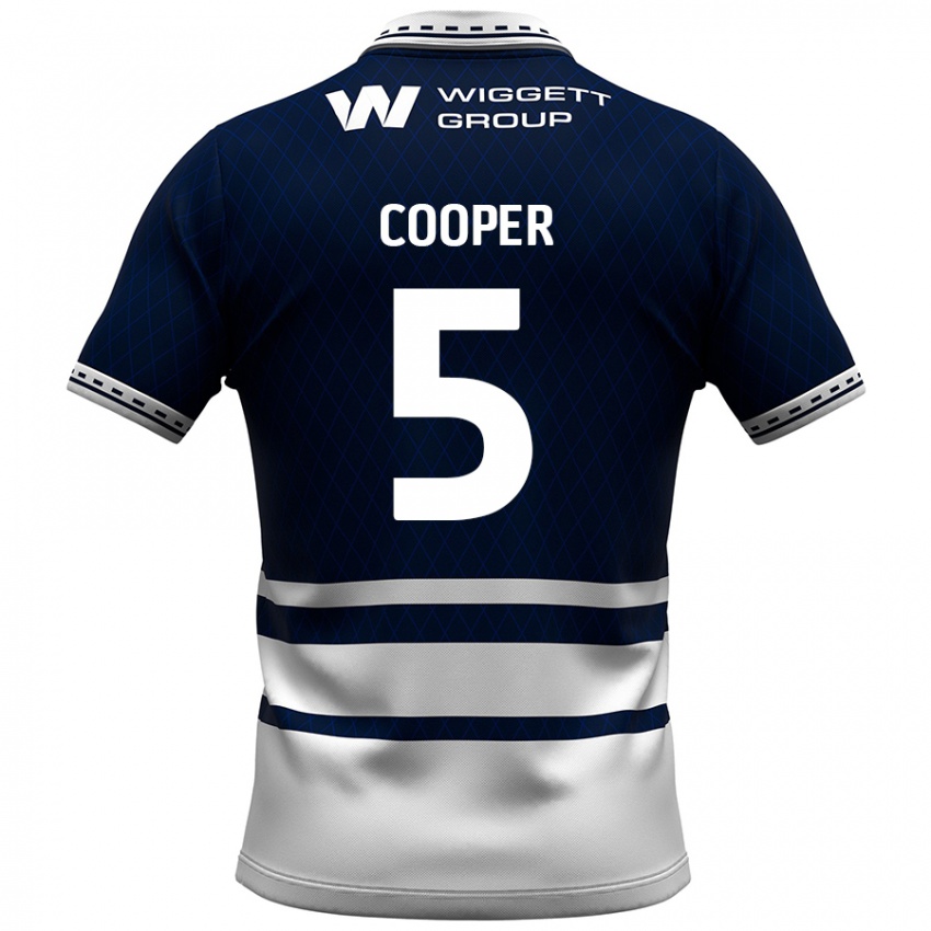 Niño Camiseta Jake Cooper #5 Azul Marino Blanco 1ª Equipación 2024/25 La Camisa Perú