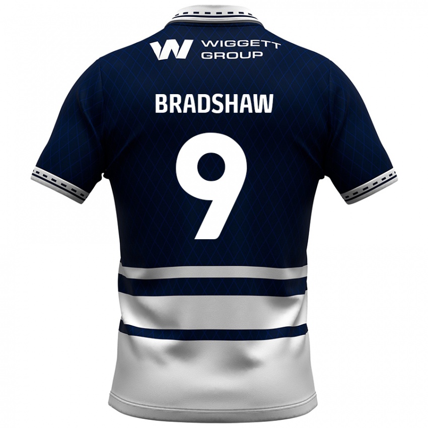 Niño Camiseta Tom Bradshaw #9 Azul Marino Blanco 1ª Equipación 2024/25 La Camisa Perú