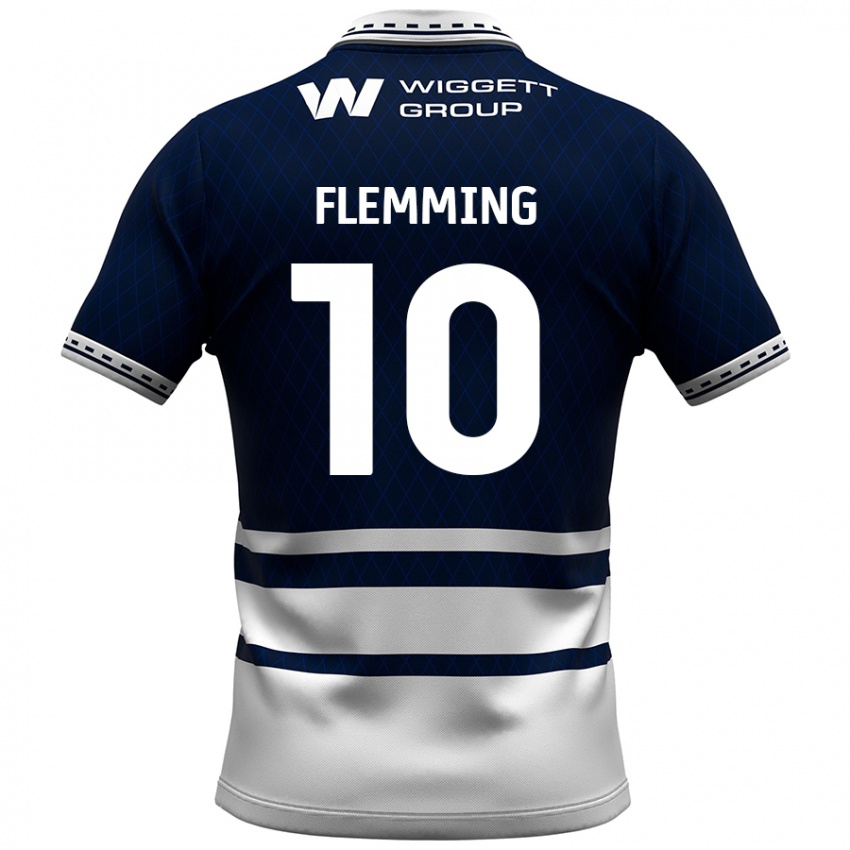 Niño Camiseta Zian Flemming #10 Azul Marino Blanco 1ª Equipación 2024/25 La Camisa Perú