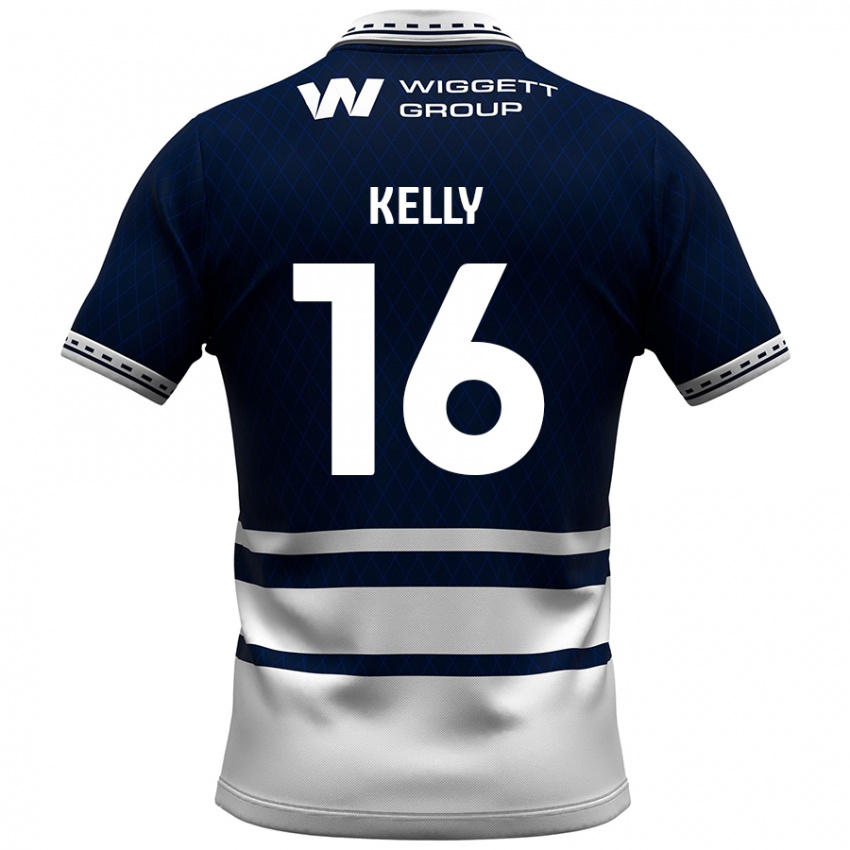 Niño Camiseta Daniel Kelly #16 Azul Marino Blanco 1ª Equipación 2024/25 La Camisa Perú